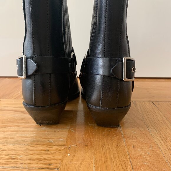 ❤️❤️❤️ Zara black 100% leather cowboy boots, size 8 US❤️❤️❤️ - Picture 12 of 13